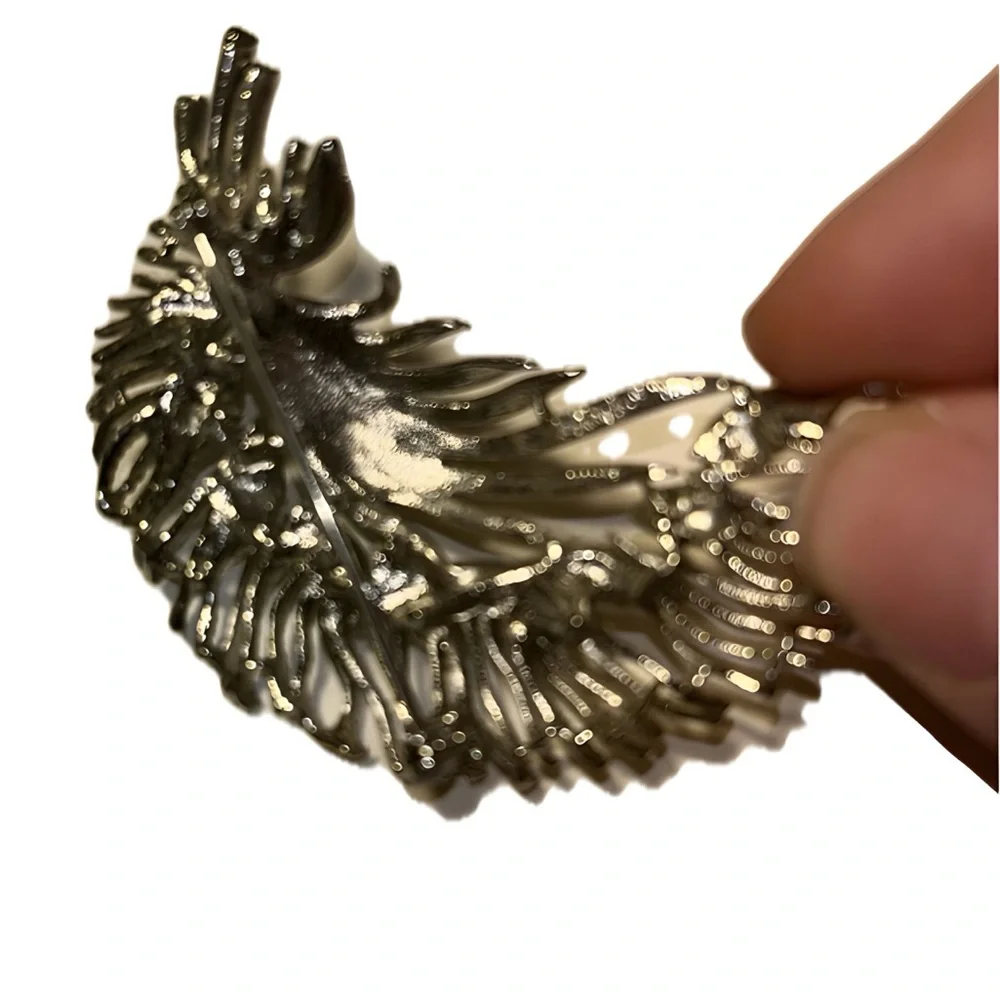 Lisner Silver Tone Leaf Look Brooch Marked